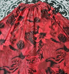 Vibrant Floral Print Ethnic jeans skirt