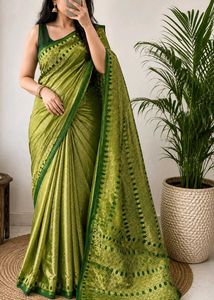 Vibrant Green Banarasi Silk Saree