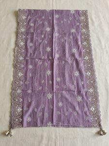 Elegant Purple Kurta with White Trim