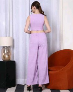 Shein front tie up Lavender Two-Piece Set