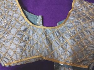 Elegant Grey Embroidered Blouse