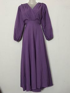 Pintresty Elegant Purple V-Neck Maxi Dress