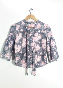 Casual Grey With Print Top (Women's)