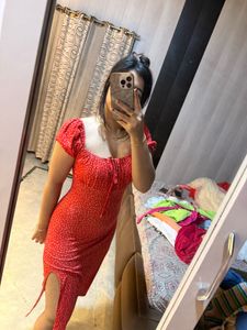 Chic Red Polka Dot Dress🎀🦋