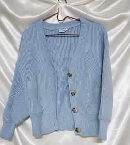 Blue Knit Cardigan
