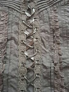 Gothic Lace-Up jet Black Top