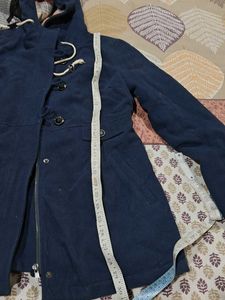 Stylish Blue Hooded Jacket and winter dress