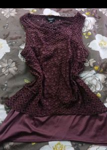 Burgundy Sleeveless Party Dress