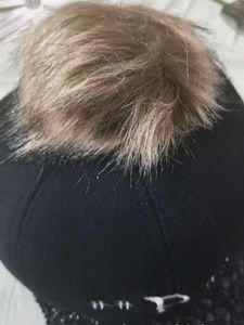 Sparkly Baseball Cap with Pom Po