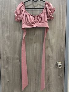 Elegant Satin Tie-Front Crop Top