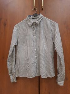 Striped Front Knot Button-Down Shirt