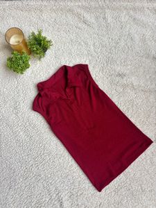 Burgundy Sleeveless Top