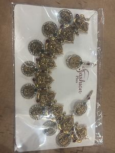 Antique Coin & Stone Necklace Set
