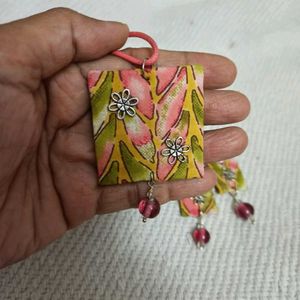 Boho Fabric Necklace &amp; Earring Set