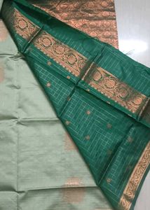 Elegant Ethnic Benarasi Silk Saree Green 💚