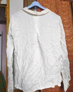 White Linen Button-Up Shirt