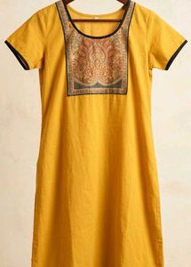 Yellow Kurta Set with Printed Dupatta