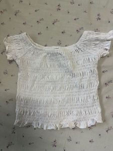White Smocked Top