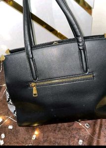 Coach Black Textured Tote Bag