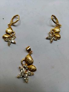 Gold Plated Butterfly Pendant &amp; Earring Set