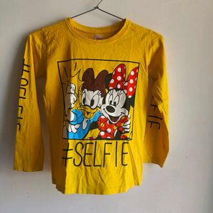 Yellow Minnie Mouse Long Sleeve T-Shirt
