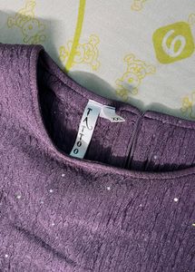 Stylish Purple Puff Sleeve Dress