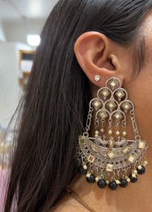 Designer Oxidized Jhumka Earrings