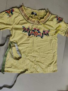 MAX Yellow Embroidered top