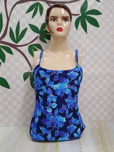 (600)Floral Print Tankini Top