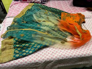 Banarasi Lehanga Crop-Top Set Size S