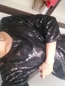 Sparkly Black Sequin Dress