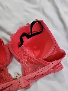 Pink Lace Padded Bra