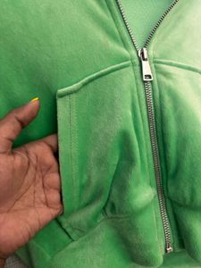 H&amp;M Velvet Cropped Hoodie