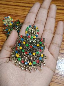 Royal Multicolor Chandbali Earrings💗