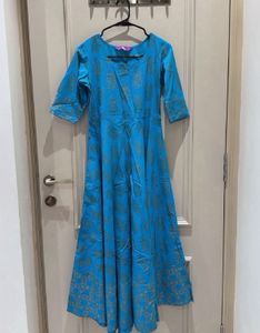 Blue Printed Anarkali Kurta