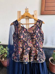 Brand new Navy Blue Embroidered Lehenga Choli