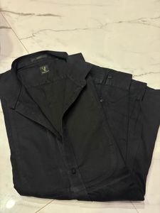 Classic Navy Band Collar Shirt