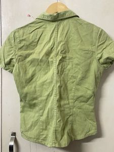 Lime Green Button-Up Short Sleeve Shirt