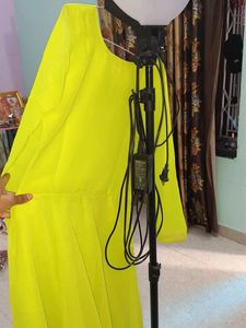 Lime Green Embroidered Anarkali