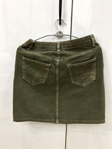 Olive Green Cargo Mini Skirt