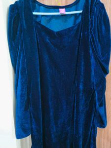 Navy Blue Velvet Dress