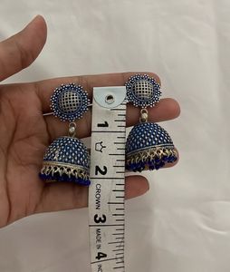 Stunning Blue Jhumka Earrings