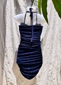 Velvet Bow Cutout Dress