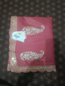 Pink Paisley Saree
