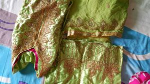 Green Embellished garara