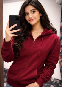 Maroon Zip-Up Hoodie