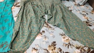 Teal &amp; Tan Printed Kurta with Salwar