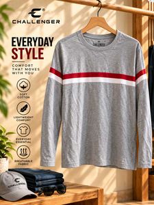 Challenger Men's Grey Long Sleeve T-Shirt