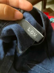 Denim Midi Dress with Tie Waist