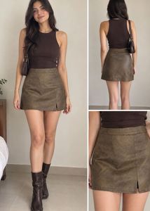 Faux Leather Mini Skirt